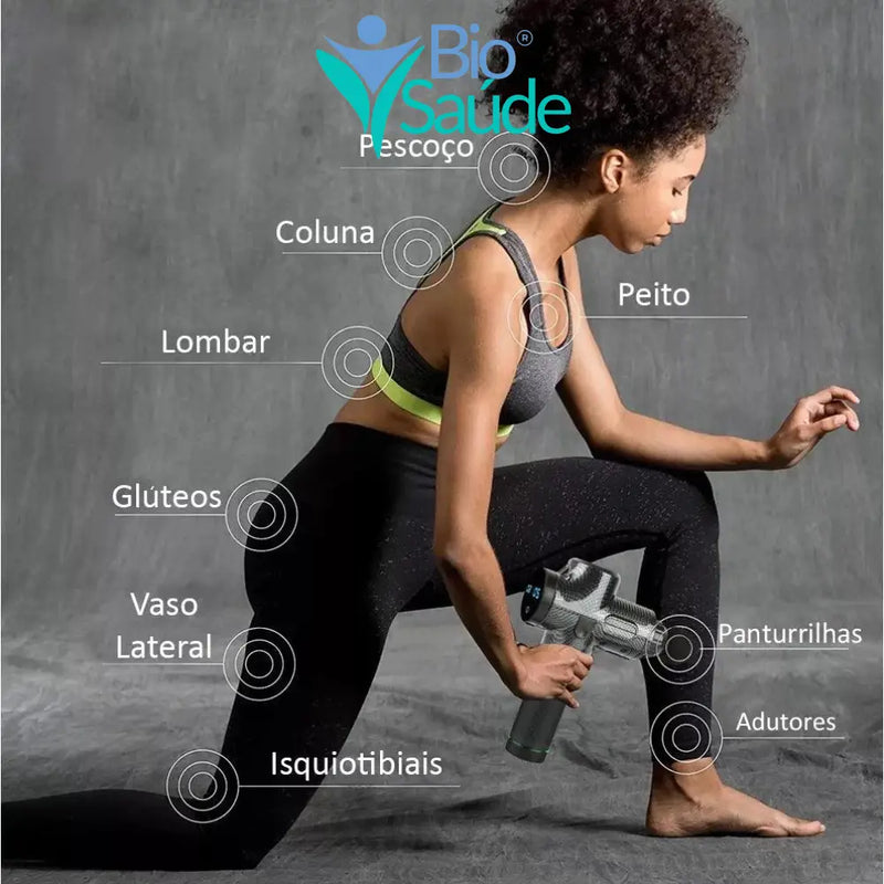 Pistola Massageadora Elétrica Profissional Velocidade 30x Pistola Massageadora Elétrica Profissional Velocidade 30x